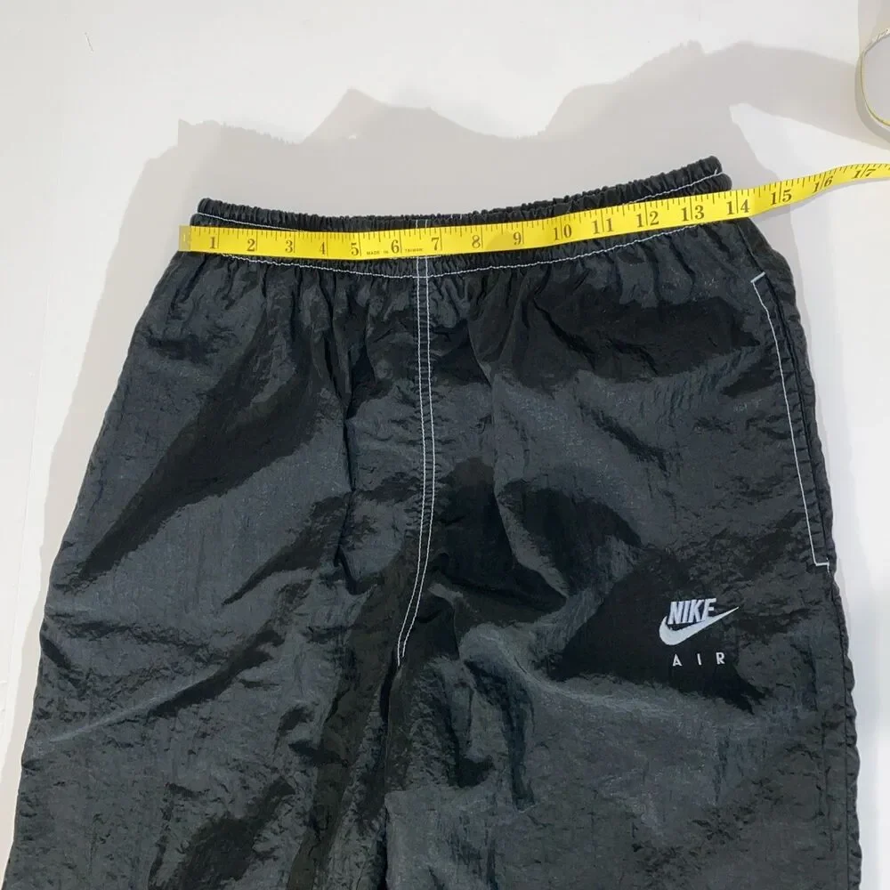 Nike Windbreaker Track Pants Men Large Black Ankle Zip Lined Baggy